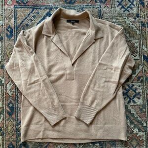 Quince 100% Mongolian Cashmere Polo Sweater
